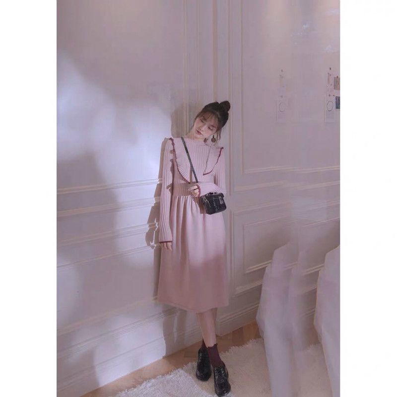

spring 2021 New fall fashions long-sleeve neck frilly the fine female mesh dress in knitted y240 JSOZ, Vince