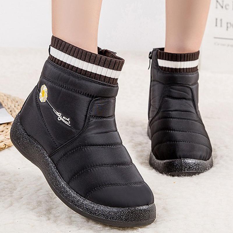 

Women Winter Shoes Ankles Boots Waterproof Lightweight Females Casual Snow Boots Warm Comfortable Shoes for Ladies Fashion1, Red
