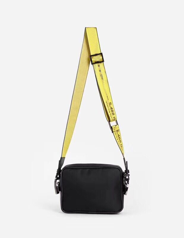 

21212 Brand MINI Men off Yellow canvas belt high white Shoulder Bag camera bag waist bags multi purpose satchel Shoulder Bag Messenger women, Black