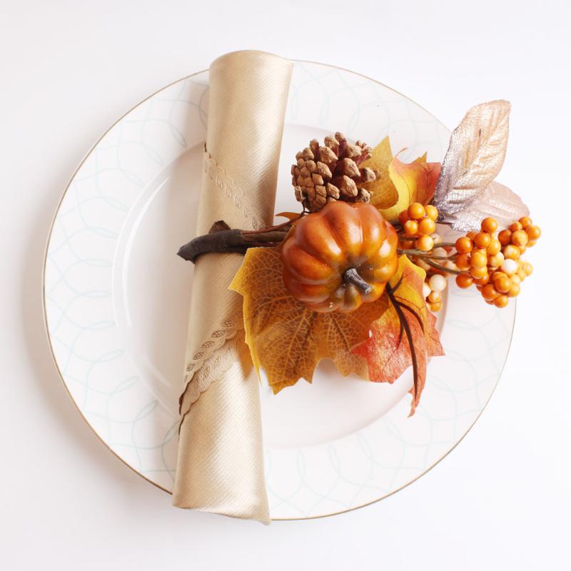 

New grape pumpkin green leaf fruit napkin buckle napkin ring wedding buckle dinner party wedding hotel home