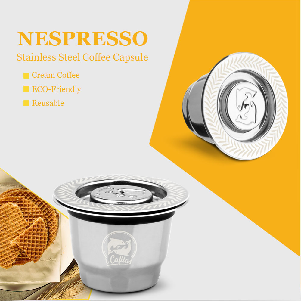 

ICafilas For Nespresso Reutilisable Refillable Capsule Crema Espresso Reusable New Refillable For Nespresso Machine