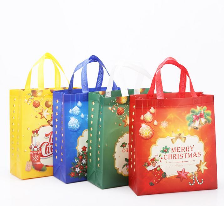 

Non-Woven Holiday Gift Bags Reusable Christmas Gift Handbag Holders Tote XMAS Party Favor Bag present wrap Large SIZE SN2098