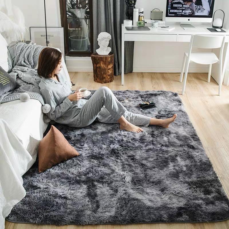 

Modern Home Rug Tie Dyeing Plush Soft Carpet For Living Room Bedroom Anti-slip Floor Mats Bedroom Water Absorption Carpet Rugs, Style1