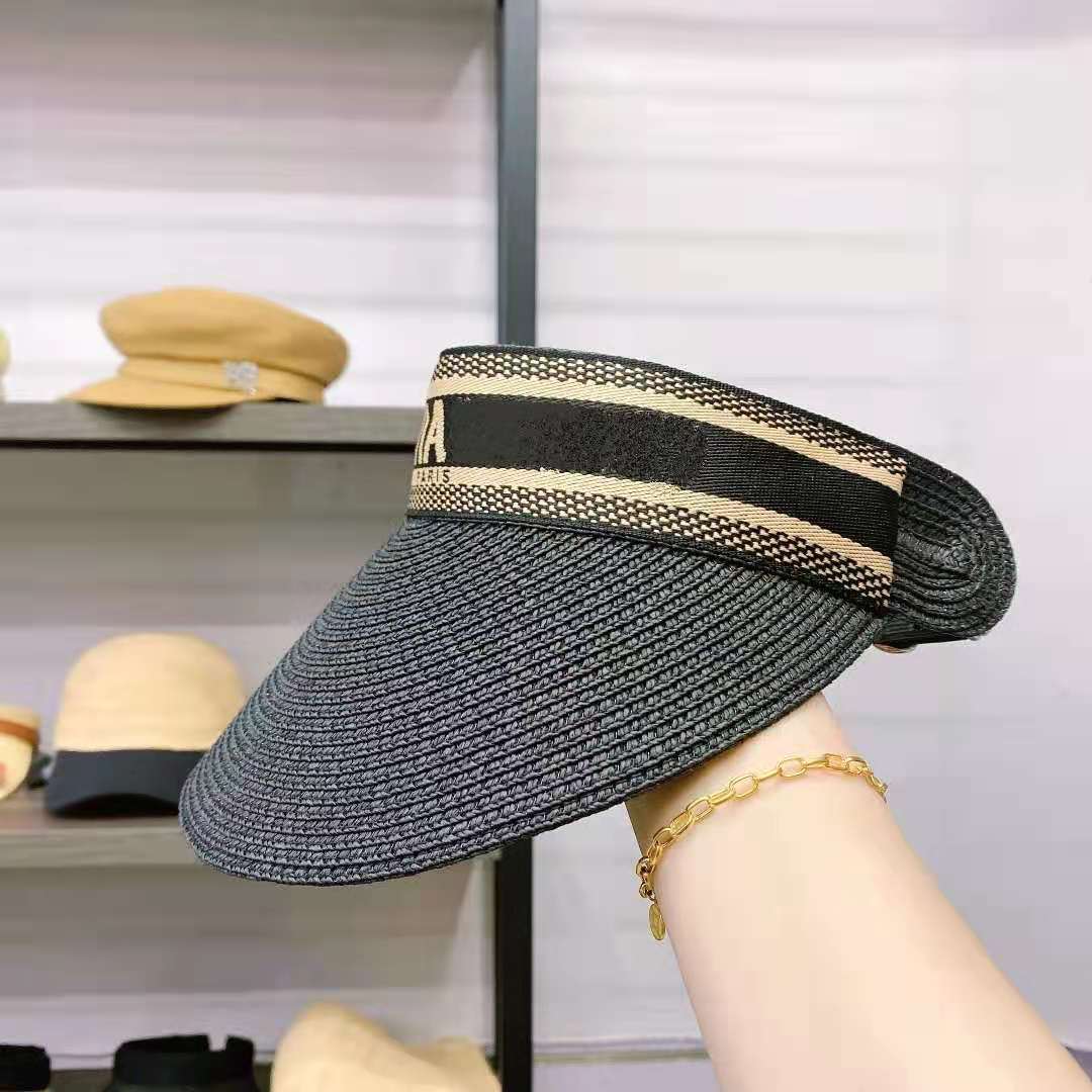 

2021 Classic Letter Empty Top quality Cap Casual Summer folding Visor Sun mens Hat Sports women Golf Tennis Outdoor Beach Headband Snapback ball cap SunHat, White