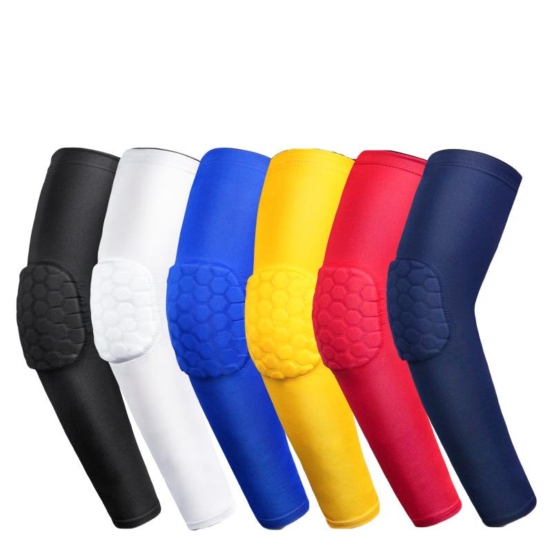 

Elastic Anti-collision Elbow Braces Honeycomb Arm Sleeve Elbow Brace Silicone Non-slip Sunscreen Sports Protective Gear Pad, White