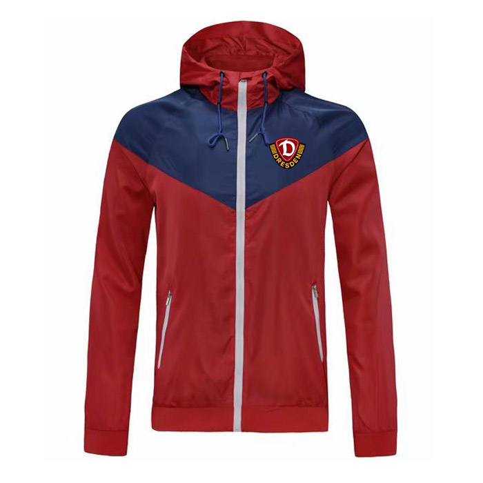 

dynamo dresden Men's Football Training Jacket Hooded Wind Resistant Jacket Fashion Trend Windbreaker Zipper Football Autumn Jacket