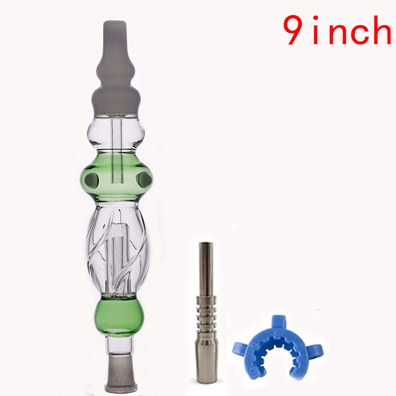 

Cheapest dab straw Nectar Collector Kits smoking pipe 9inch water bongs Dabs rigs collector bong with 14mm Titanium Tip and clip dhl free
