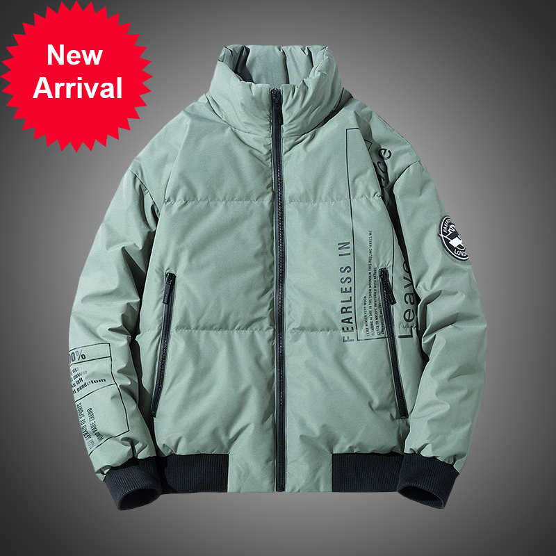 

Hot white casual puffer neck thick duck hat parka male winter jacket down, Bl20325 black