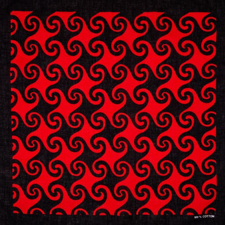 

Unisex Cotton Square Bandanas Hip Hop Hello Black Red Wave Headband Windproof Face Cover Cycling Sports Neck Tie Headwrap