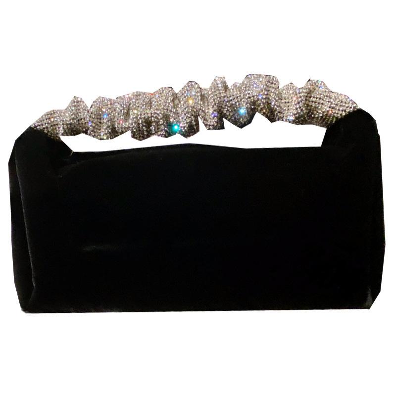 

Luxury Handbags Women Bags Designer Vintage Velvet Clutch Purse Shoulder Bag diamond Crossbody Bag Women bolsa feminina, Black