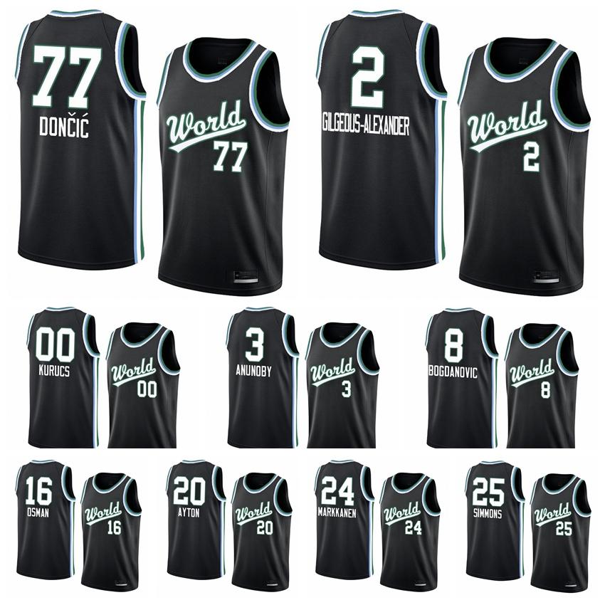 

Men's World Team RJ Barrett Rui Hachimura Luka Doncic Shai Gilgeous-Alexander 2020 Rising Star Basketball Jersey