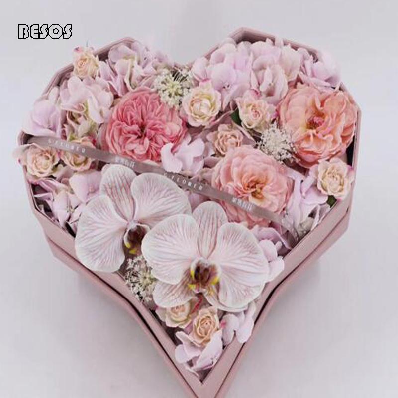 

Fashion Large 3d Leather Gift Box Color Diamond Heart Shape Wedding Party Valentine's Day Flower Packaging Decoration Gift Box