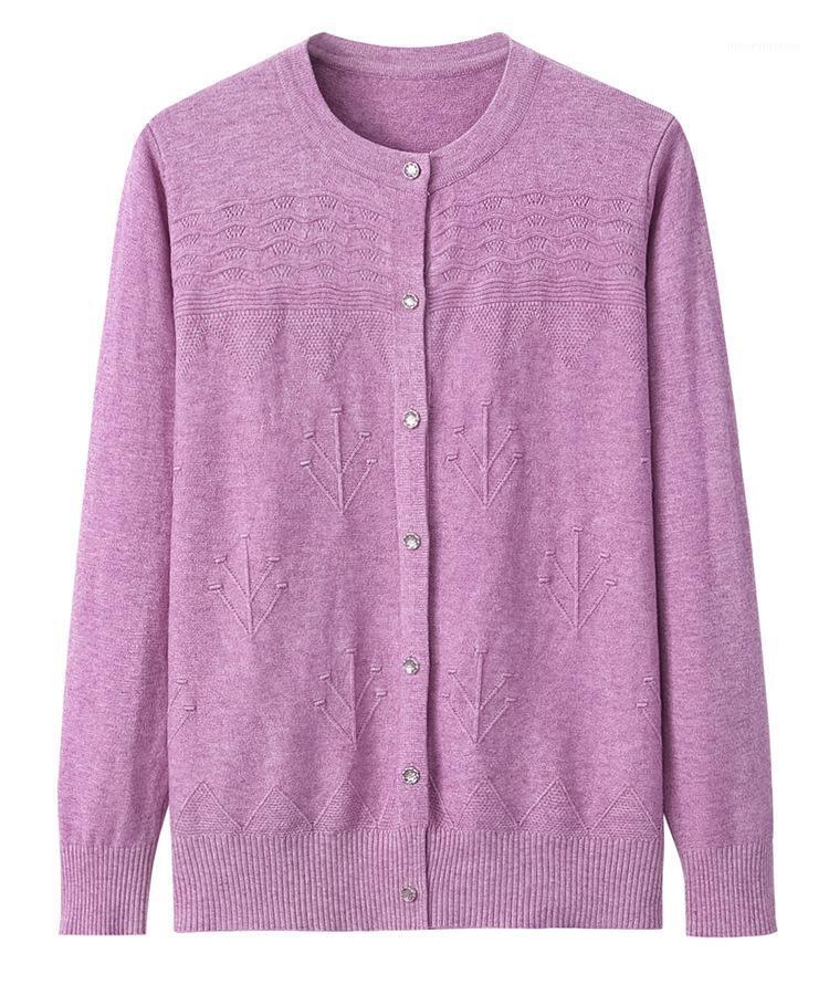 

Cardigan Sweaters Tops Women 2020 Autumn New Knit Loose Casual Middle-Aged And Elderly Women Button Jacket C391, Black