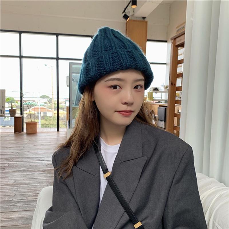 

Women Hat Knitted Bronzing Gold Silver Beanie Winter Warm Cap Female Hip Hop Solid Color Cotton Knitting Muts, Black