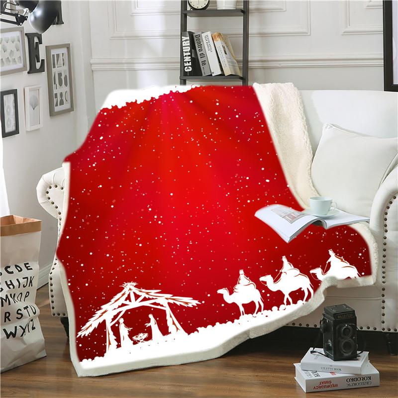 

Christmas Eve Gift Blanket for Girls Boys 3D Print Throw Blanket Home Bed Cover Throw Bedspread Sherpa Fleece on Sofa