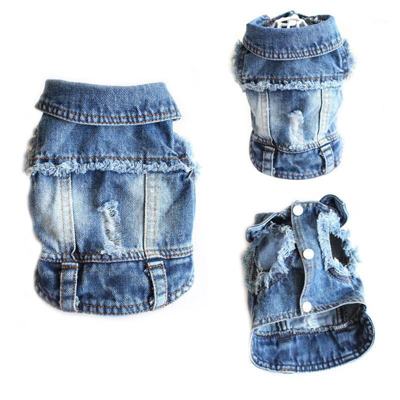 

Jeans Pet Dog Vest Shirts Clothes Summer Puppy Cat Hole Denim T-shirt Casual Cowboy Jacket For Small Dogs Chihuahua Coat Costume1, Style b