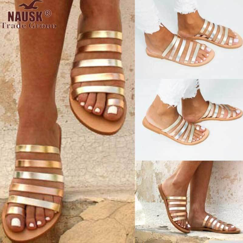 

Women Flat Sandals Summer 2020 Gladiator Sandals Ladies Strap Slippers Roman Female Flip Flops Outdoor Casual Sandales Femme1, Yellow