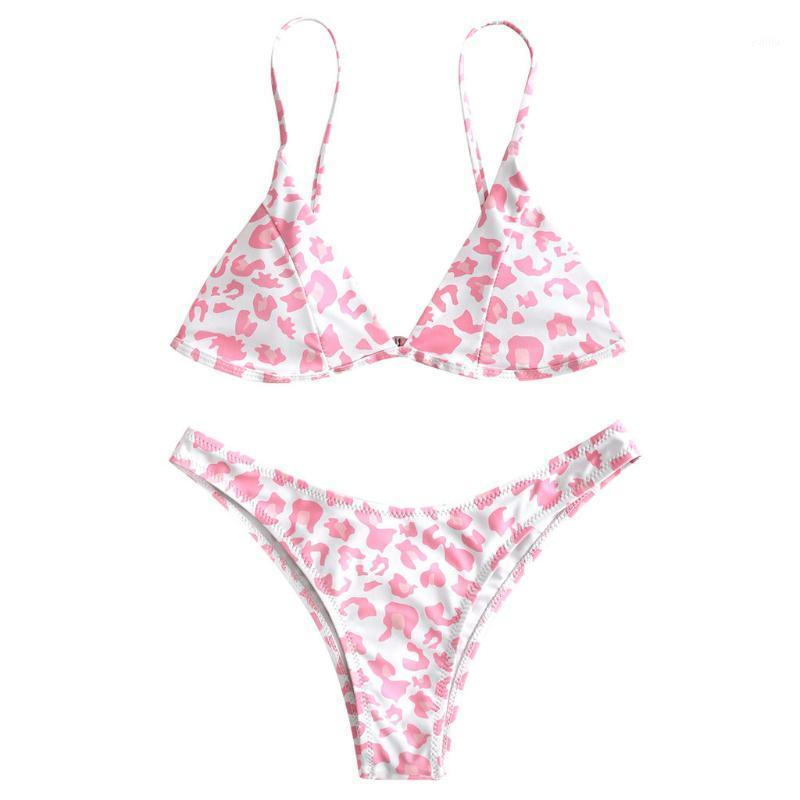 

New Design Sexy Women Pink Leopard Push-Up Padded Bra Beach Bikini Set Swimsuit Mid Waist Beachwear Swimwear1