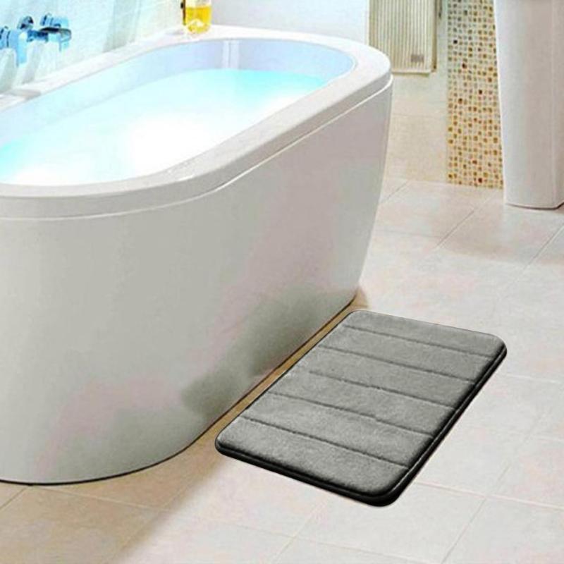 

1PC 40x60cm Home Bath Mat Non-slip Bathroom Carpet Soft Coral Fleece Memory Foam Rug Mat kitchen Toilet Floor Decor