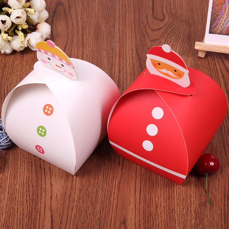 

10pcs/lot Christmas Santa Snowman Shape Paper Candy Box Children Birthday Christmas Gift Packaging Boxes Large