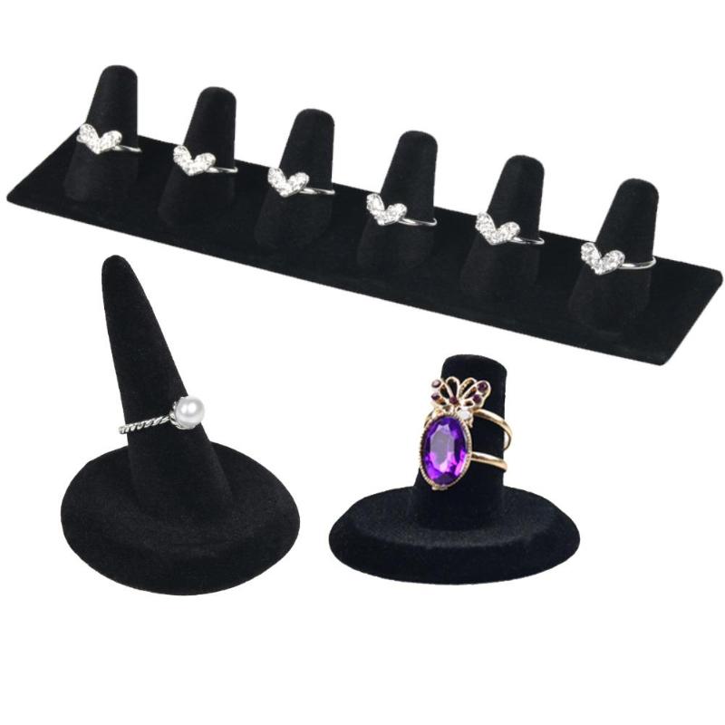 

Velvet Multi Finger Ring Stand Jewelry Organizer Display Holder Rack Counter hot now for women