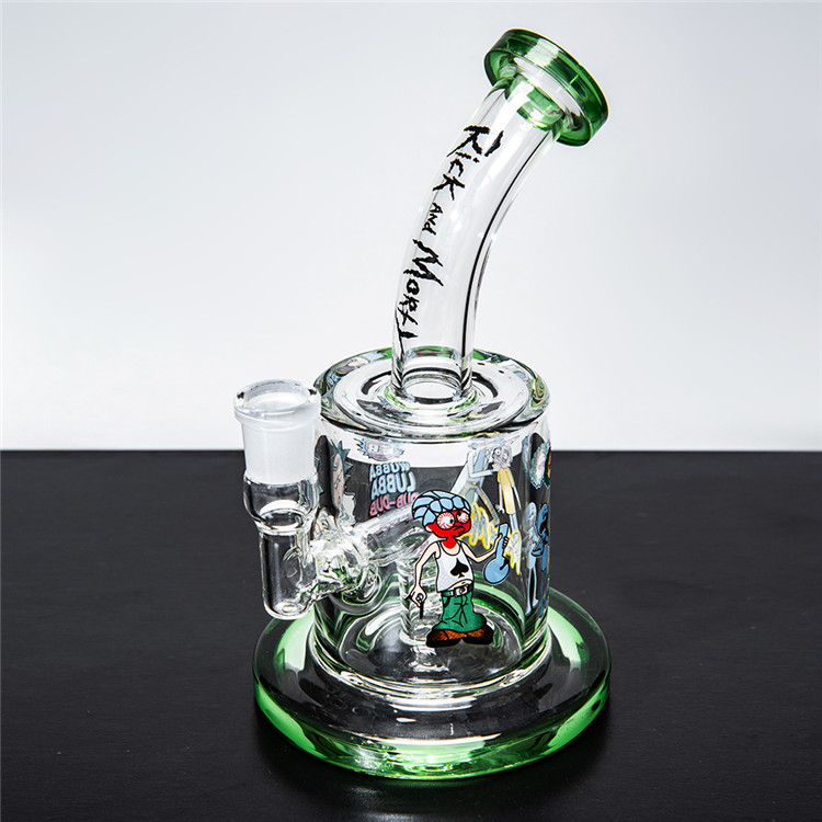 

Hot Selling Printing Glass Bong Hookahs Glass Water Pipes Beaker Recycler Bongs Dab Rig Oil Burner Ash Catcher Hookah FY2262