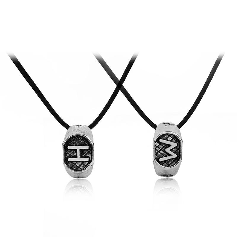 

The Mortal Instruments City Of Bones Letter "H" "W" "L" Circle Pendant Necklace For Women Charms