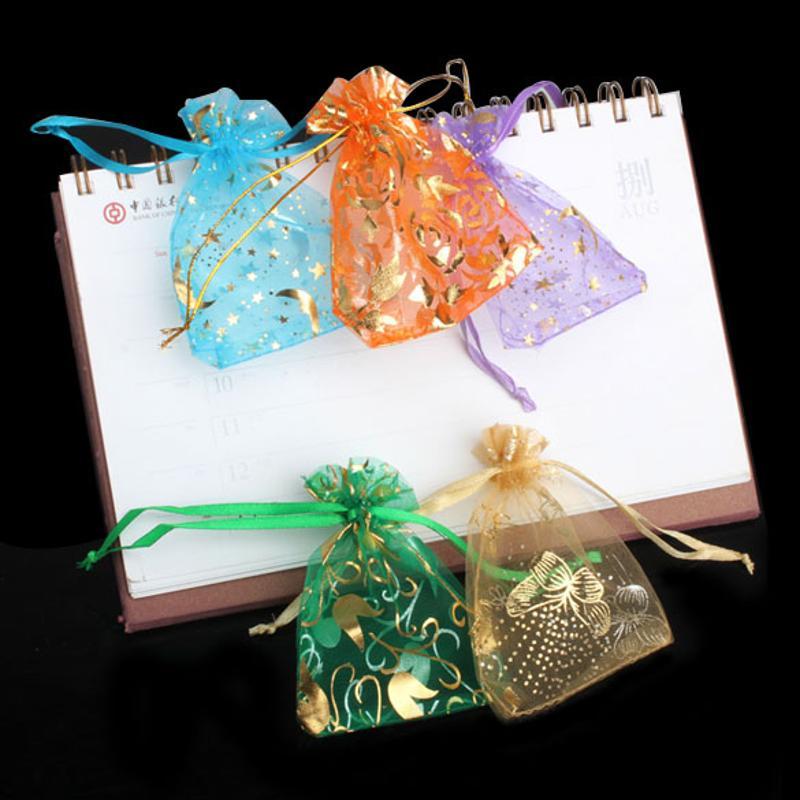 

50 pcs Organza Jewelry Candy Pendent Mixed Color Mini Gift Pouch Bags Wedding D4