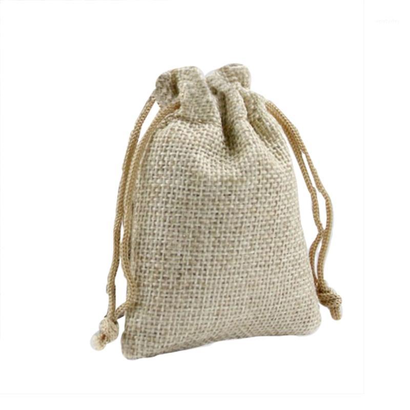 

50pcs Linen Drawstring Pouch Wedding Burlap Jute Linen Favour Candy Gift Bags Home DIY Craft Drawstring Pouch1