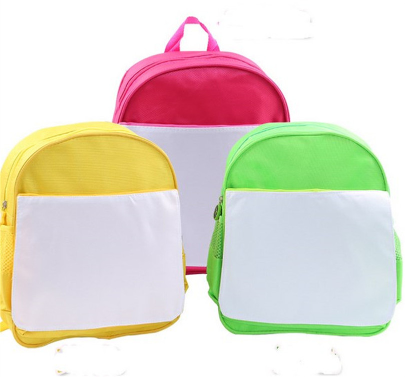

DIY Blank Sublimation Shoulder Bag Kids Students School Bags Book Packs Thermal Transfer Heat Print Backpacks Logo Custom bag E121408, Mixed or list colors u need