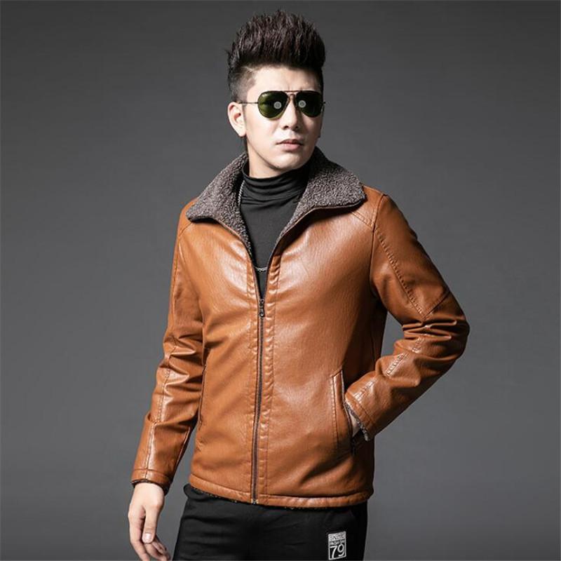 

Plus Size 6XL7XL8XL Leather Jackets 2020 Autumn Winter Male Faux Jacket Overcoat Men's High Quality Solid Color Leaather Jackets, Yellow