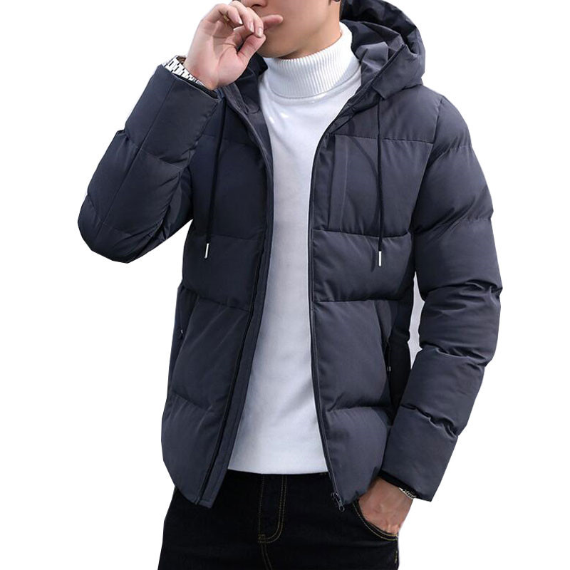 

of New Men Long Clothes Warm Cotton Thick Jacket with Hood Winter Coat Size Big m l xl xxl  4xl Ffhw, Dark red