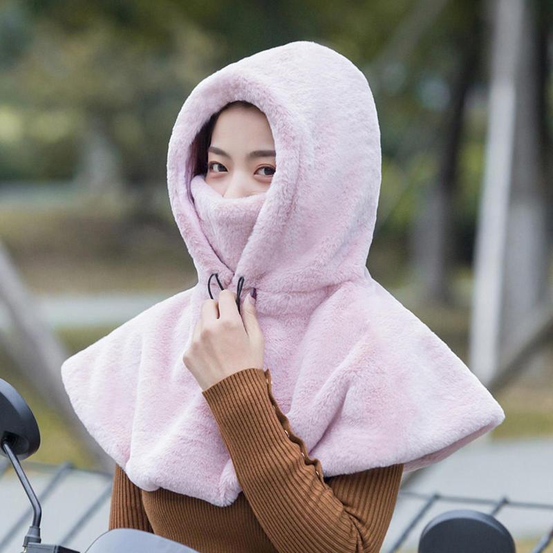 

Unisex Winter Thicken Warm Face Cover Hat Windproof Kid Adult Riding Scarf Shawl, Khaki kids