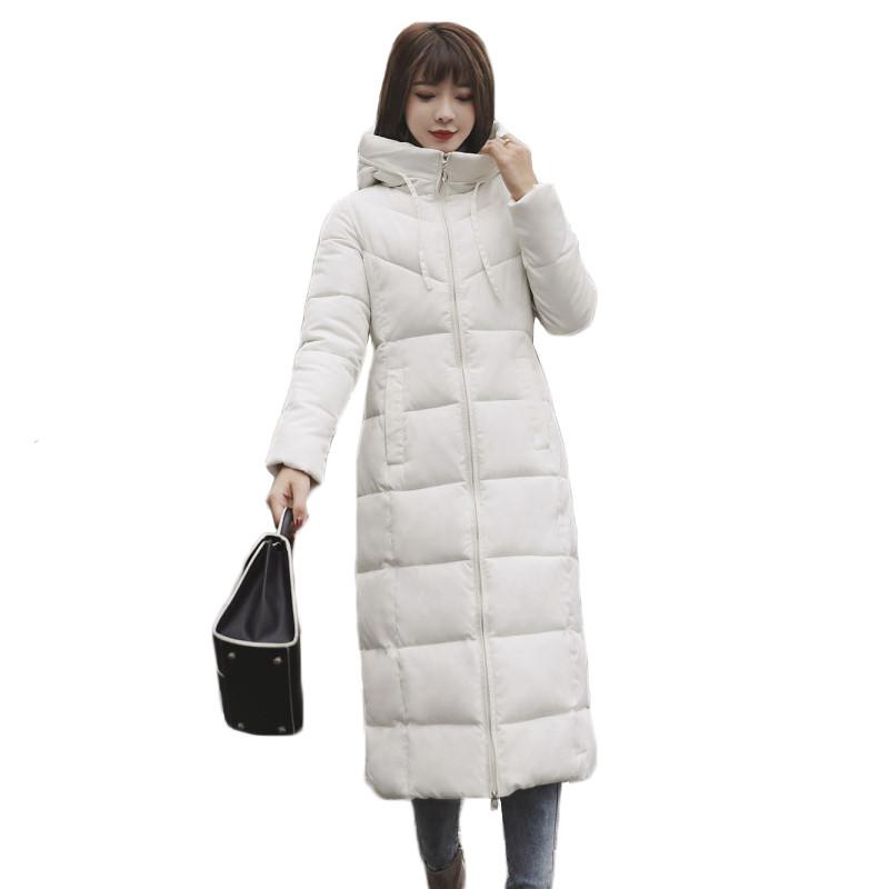 

Winter Coat Women White -6XL Plus Size Down Cotton Jackets 2021 New Korean Fashion Slim Thick Warmth Maxi Parka Feminina, Black