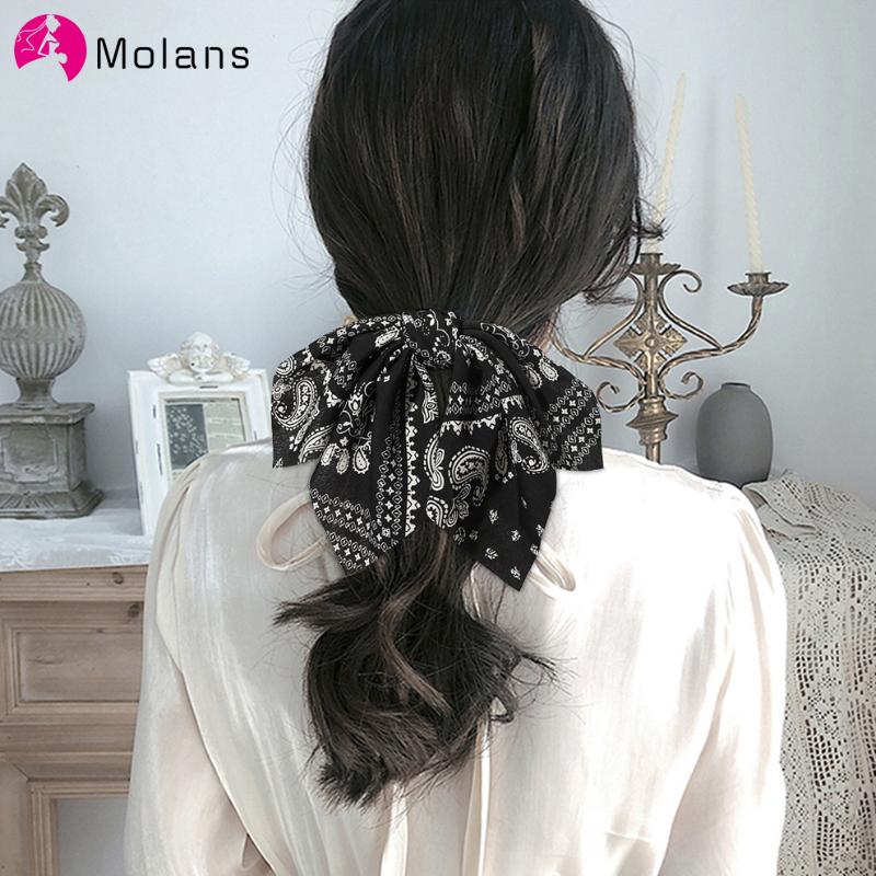 

Molans 2020 Bow Printing Scrunchies for Women Hair Bands Girls Elatic Hair Rope Hairbands Ring Fashion Accessories