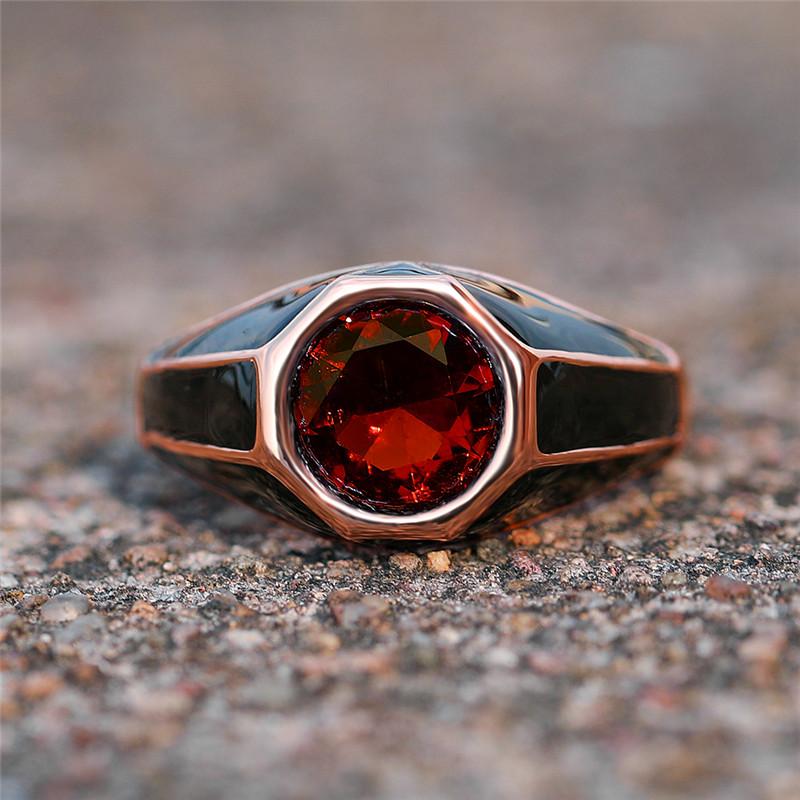 

Vintage Female Green Red Zircon Finger Ring Creative Rose Gold Color Wedding Ring Simple Promise Engagement Rings For Women
