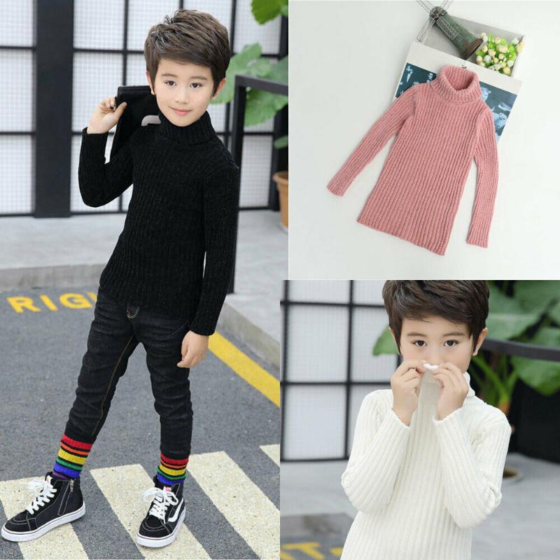 

Kids Boys Girls Knit Fleece Lined Sweater Long Sleeve Winter Warm Tops Pullover baby boy sweater, Beige