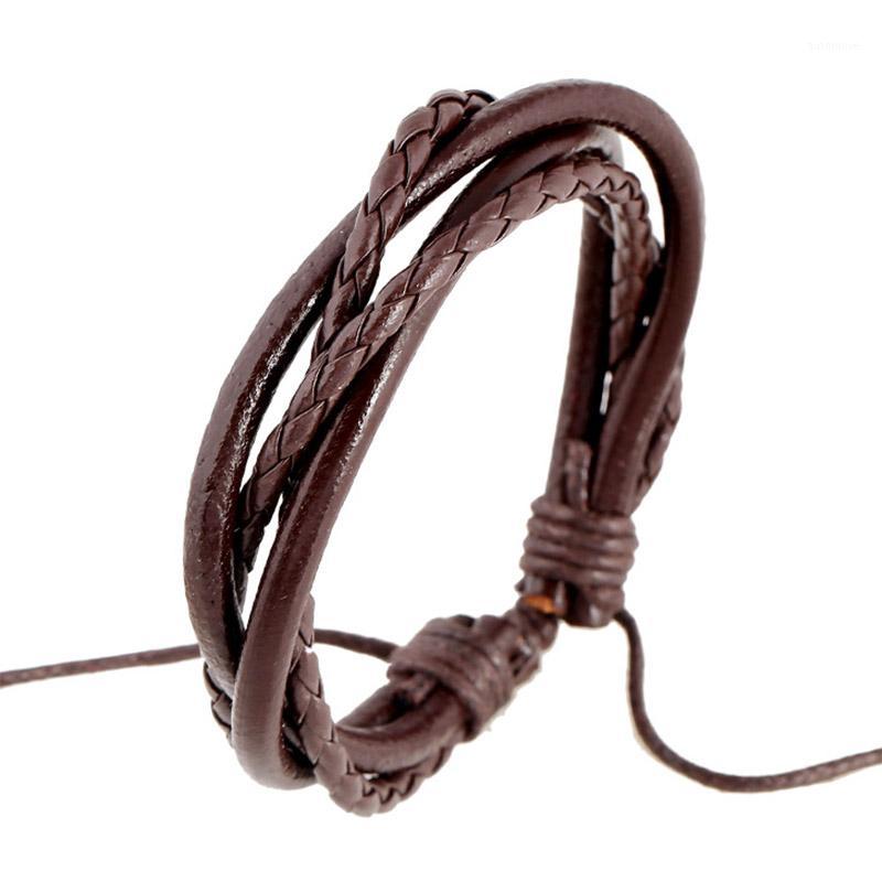 

Vintage Simple Braided Woven Leather+Wax Line Bangles Unisex Casual Multiple Layer DIY Bracelets Adjustable Unisex Wrap Bracelet1