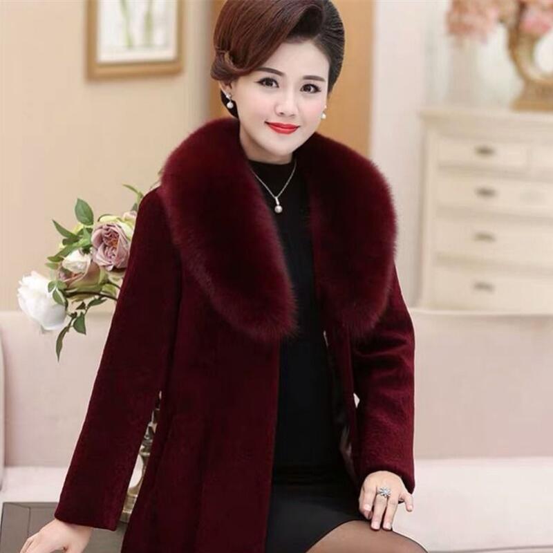 

New plus size 3xl women' long 2020 female winter coat warm woman fur coats outerwear, Black