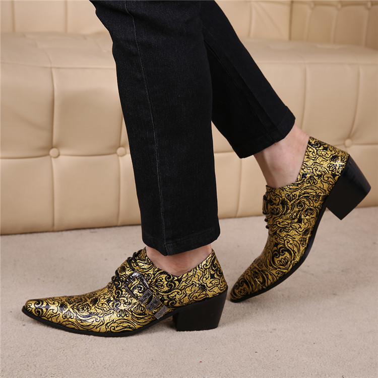 

2020 Zapatos Mens High-heeled Footshoes in Gold Buckle Elegant British Oxford Girdle Men Men's Shoes Jb9i, The picture