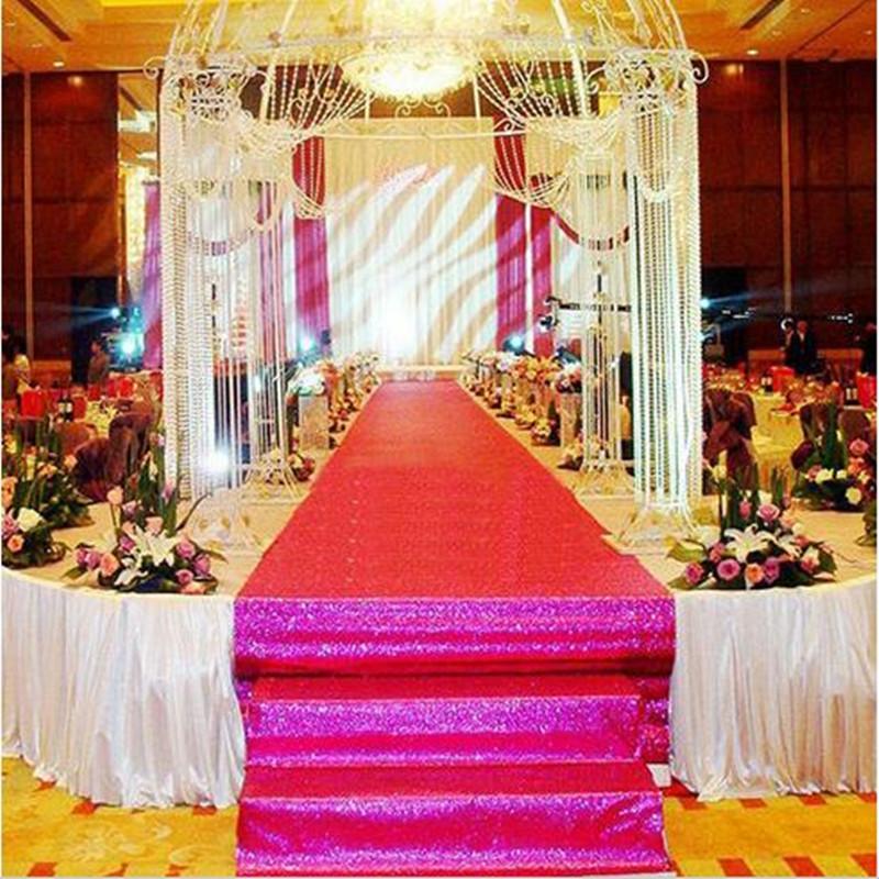 

Express 1MX10Meter Wedding Party Stage Glitter Carpets Decoration Mariage Shiny Nonwoven Rug Aisle Runner Gold Purple White JS4, Red