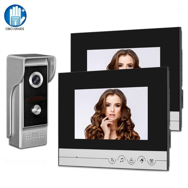 

NEW Wired Video Intercom System Video Doorbell Doorphone 7inch Color Screen Monitor 700TVL Waterproof Outdoor Camera for Home1