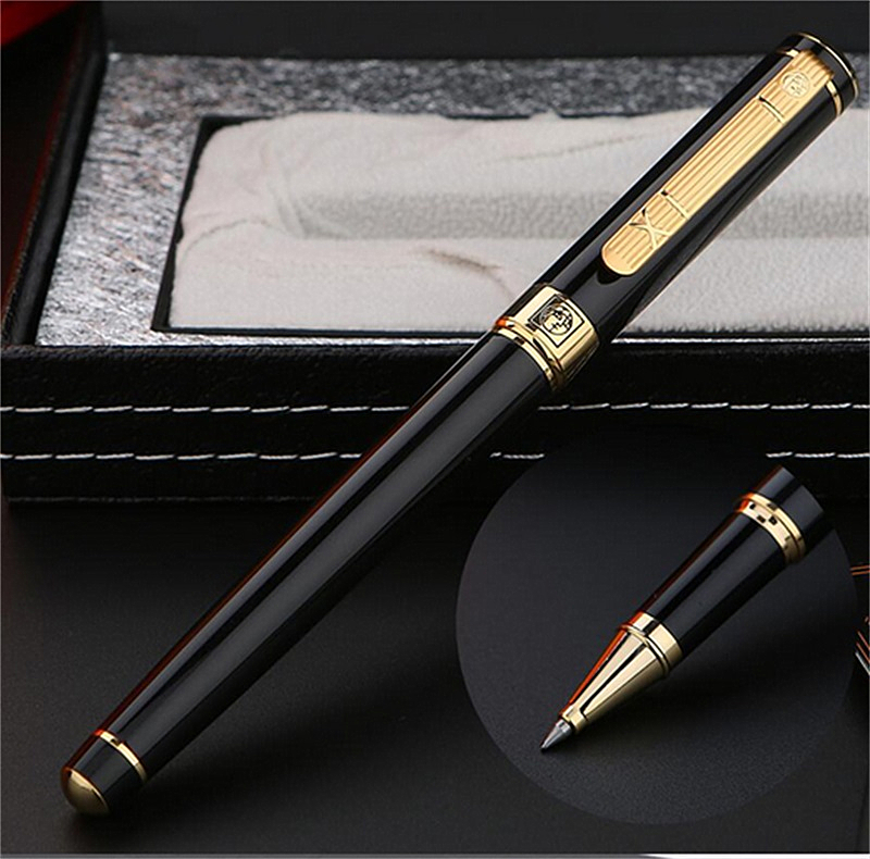 

Luxury Picasso 902 Black Golden Plating Engrave Rollerball pen Business office supplies High quality Writing options pens with Box packaging, Blue;orange