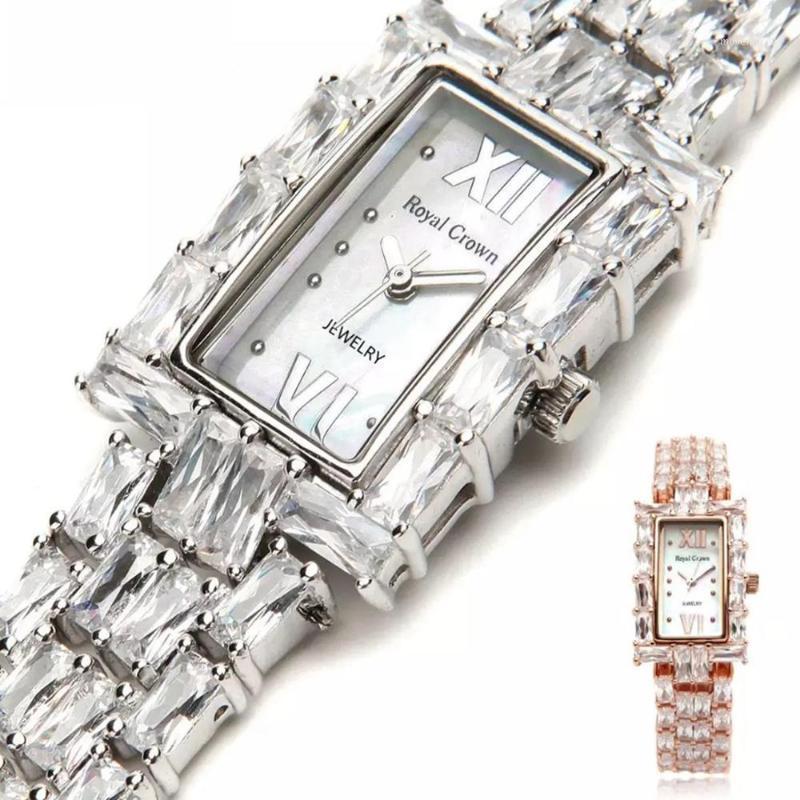 

Fashion Women Full Crystals Jewelry Watches Luxury Rhinestone Bracelet Watch Waterproof Quartz Roman Wrist watch Lotus1, Silver