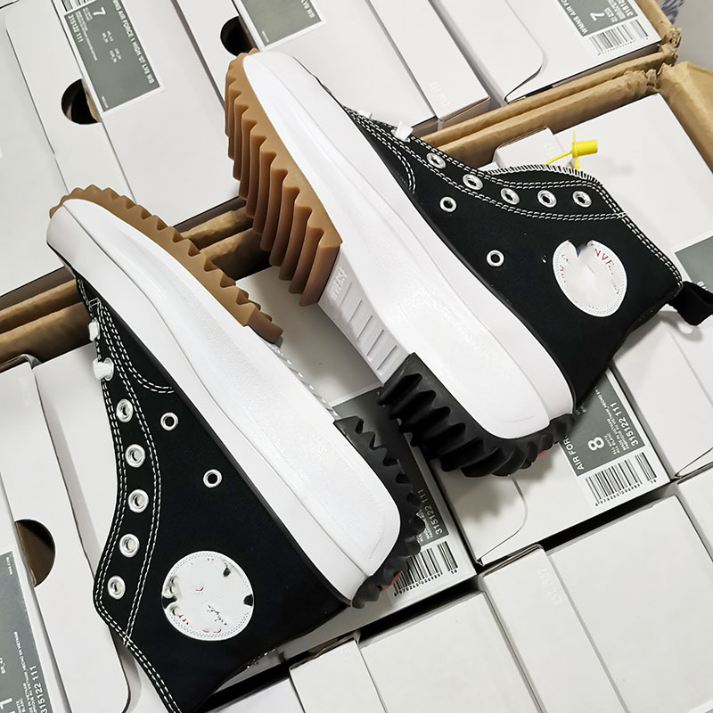 

Roller Shoes British clothing brand joint J.W.chuck Run Star Hike1970S super sponge cake zigzag bottom fashion high-top canvas sneakers 1972, No box 1