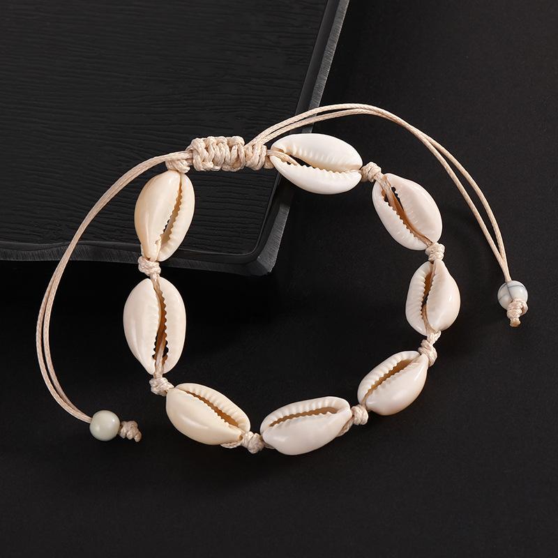 

1Pcs Fashion European and American retro shell bracelet natural shell braided bracelet men and women jewelry holiday party gift