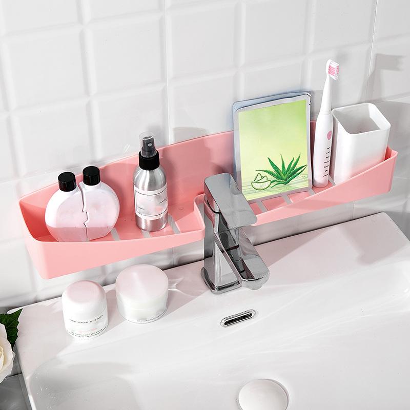 

Bathroom Hole-Free Seamless Wall-Mounted Shelves Storage Rack Bathroom Suction Wall Storage Rack JS23