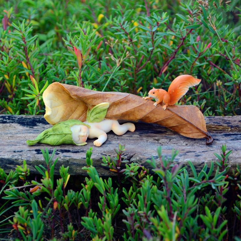 

Lovely Flower Fairy Angel Statue Sleeping Elf Baby figurine Dolls Resin Ornament Garden Micro landscape Decorations