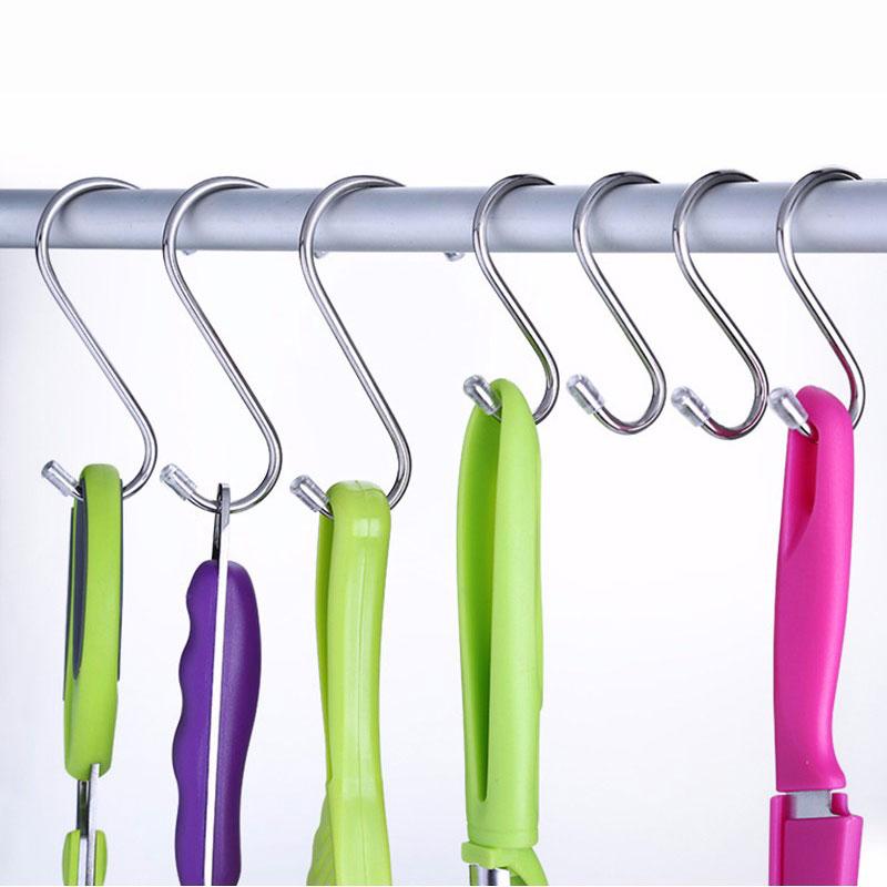 

2PCS/Lot S-Shaped Hooks Kitchen Room For Pots Pans Towel Spoons Hanging Hanger Storage Holders Household Home Essential Utensils
