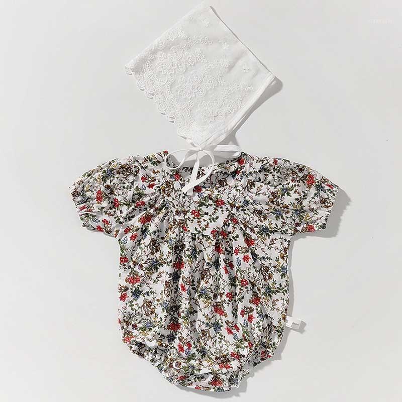 

Baby Girls Clothes Baby Girls Bodysuits Summer Floral Flying Sleeve Jumpsuit+Hat 2Pcs Outfits Sunsuit Toddler Clothing1, Pink 92184